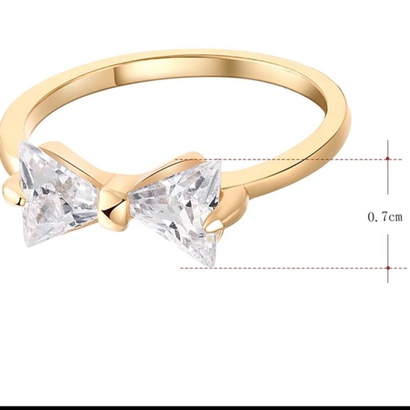 Brilliant! CZ Bow Layer Ring Silver Plated - Picture 3 of 5